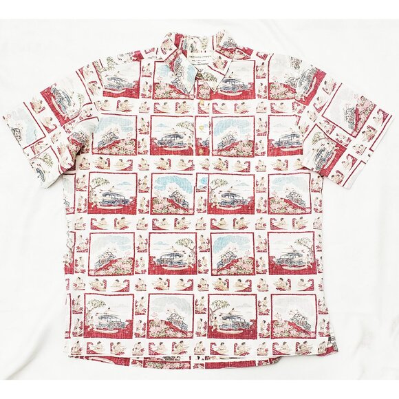 Reyn Spooner Dietrich Varez Mens Hawaiian Pullover Shirt Surfer Woody Car Vtg XL - Picture 12 of 12